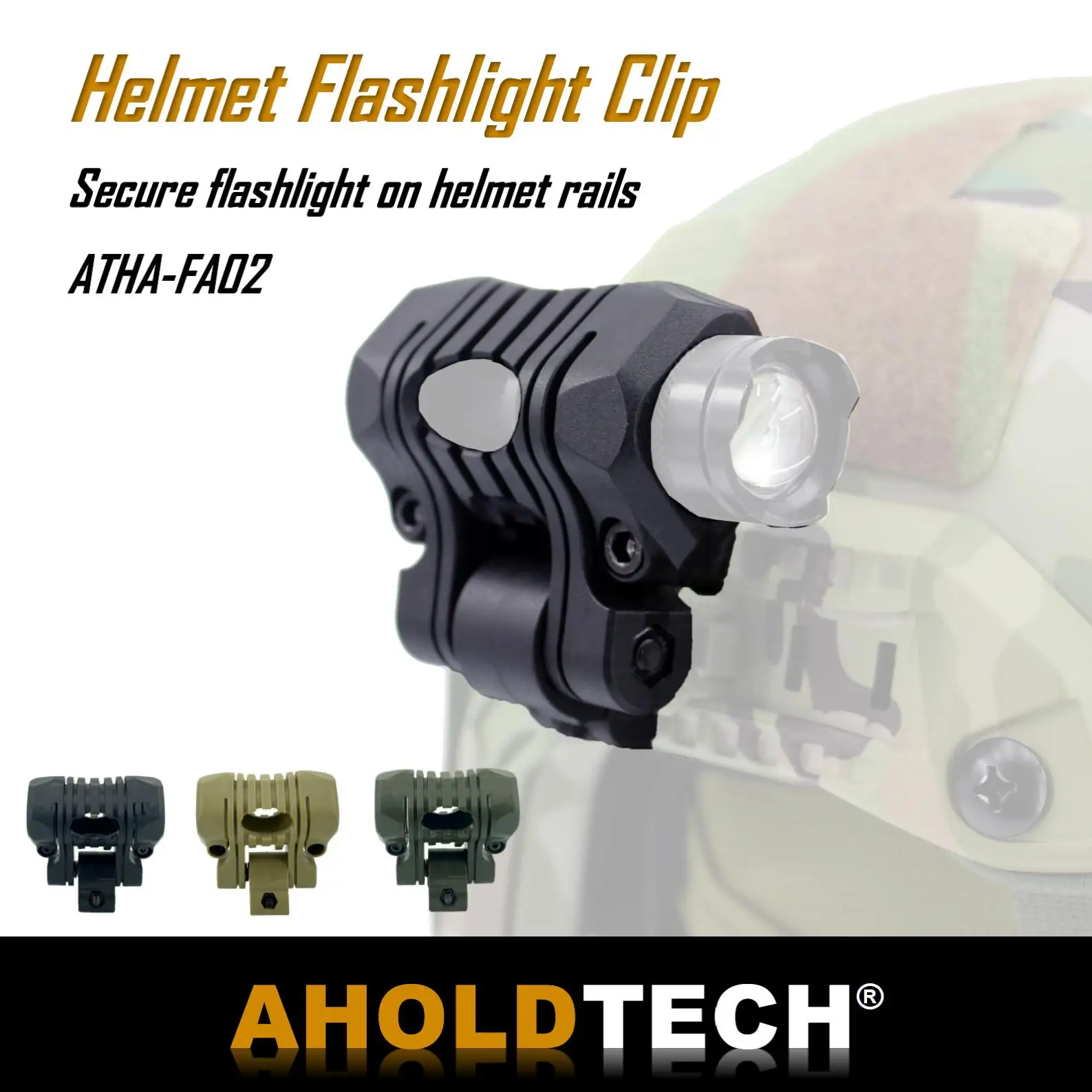 Aholdtech 멀티 앵글 손전등 거치대 전술 헬멧 조명 클램프, 빠른 방탄 헬멧 레일에 장착, FA02, 25mm title=Aholdtech 멀티 앵글 손전등 거치대 전술 헬멧 조명 클램프, 빠른 방탄 헬멧 레일에 장착, FA02, 25mm 