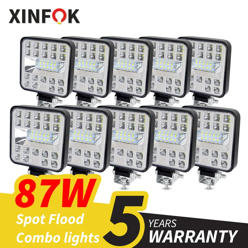 자동차 LED 작업 조명 콤보 빔 3030 SMD 87 와트, 아주 밝은 플러드 스팟 6500K DC 12-24 볼트 스포트라이트 트럭 4x4 4WD title=자동차 LED 작업 조명 콤보 빔 3030 SMD 87 와트, 아주 밝은 플러드 스팟 6500K DC 12-24 볼트 스포트라이트 트럭 4x4 4WD 