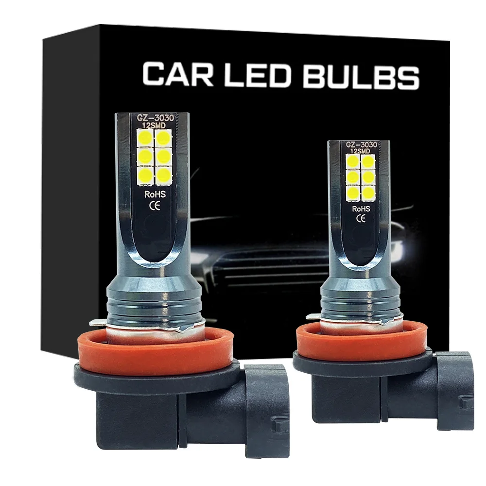 9005 9006 LED 헤드라이트, 자동차 안개등 전구, DRL H4 H7, 6000K, 8000LM, 80W, 12V, H11, H8, H9, H10, H1, H3, 2 개