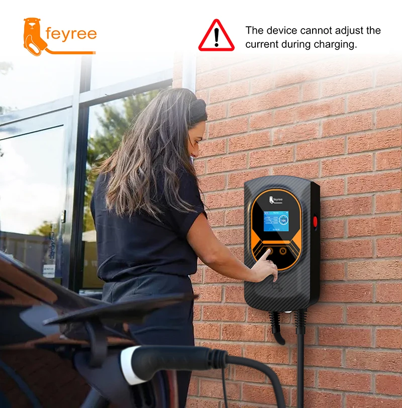 Feyree-EV 충전 스테이션 32A 전기차 충전기, EVSE 월박스 벽걸이 7.6/11/22KW 타입 2 케이블 IEC62196 앱 제어