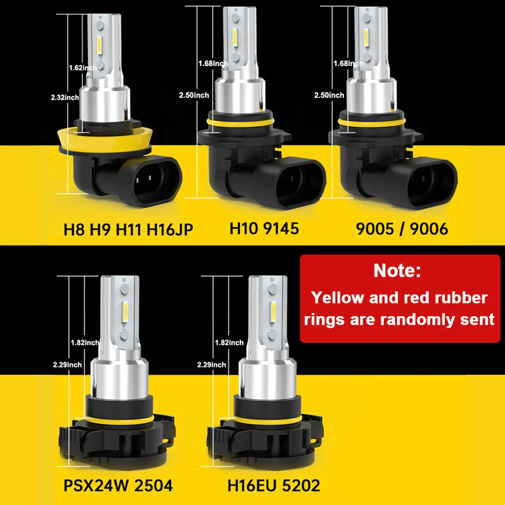BMTxms 6000Lm CANBUS 9006 HB4 LED 전구 Led 안개등 H11 H8 9005 HB3 자동차 운전 램프 H10 PSX24W 2504, 토요타 스코다 포드용