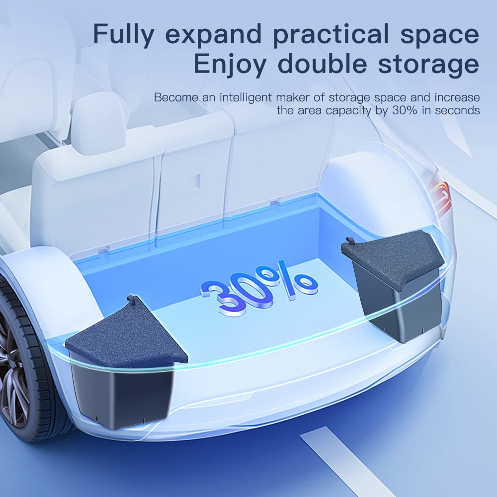 YZ For Tesla Model Y RWD 2021-23 자동차 트렁크 사이드 보관함 중공 커버 주최자 몰려 들고 매트 파티션 보드 보관하기