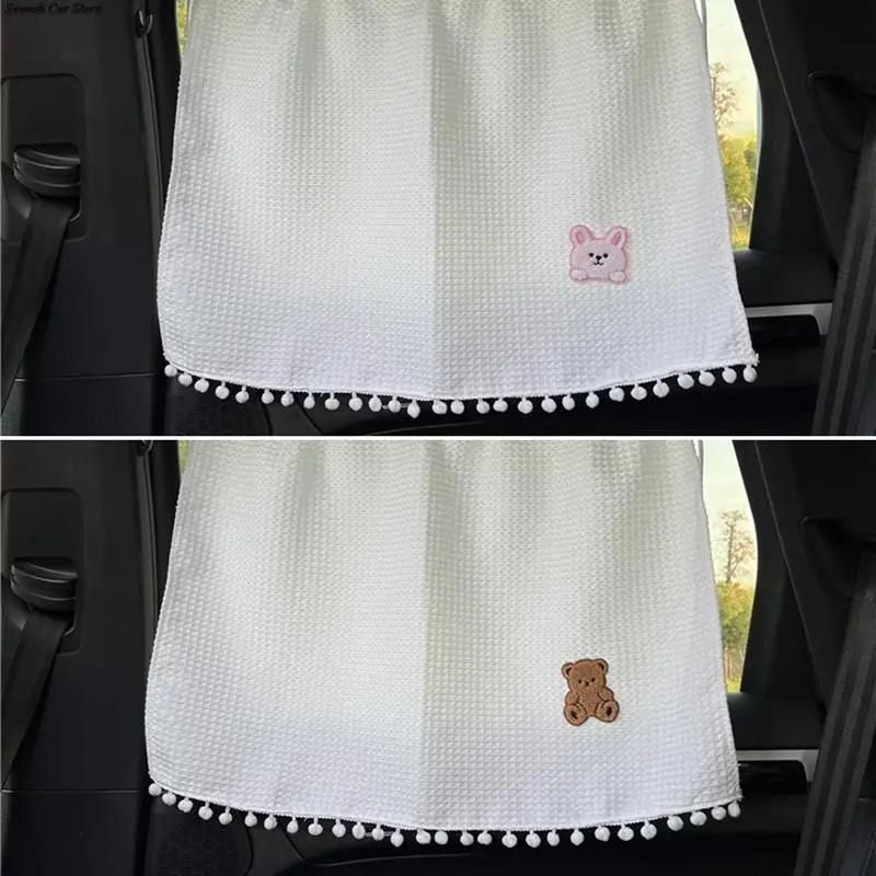 흡입 컵 와플 천 커튼, 자동차 창문 차양 커버, 만화 사이드 윈도우 차양, 아이 아기용 UV 보호