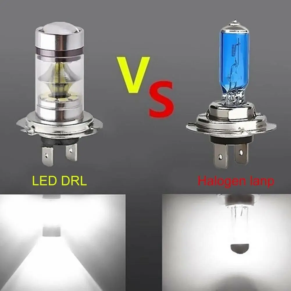100W H4 H7 슈퍼 브라이트 Led 자동차 주간 주행 안개등 램프, 6000K 자동 주행 헤드라이트, 하이 로우 빔 전구, 20Smd