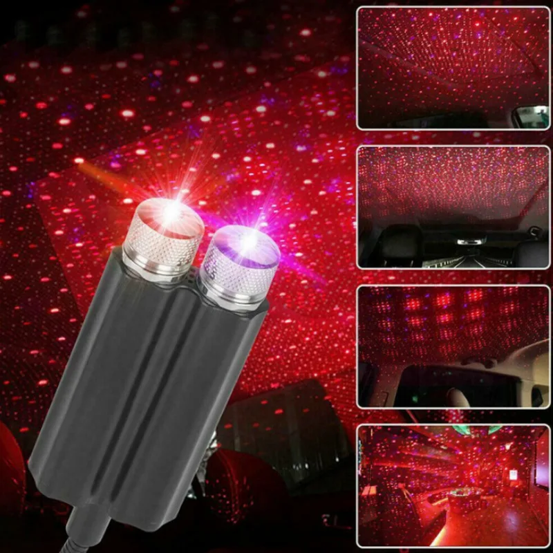 자동차 지붕 별빛 USB LED 인테리어 조명, 별이 빛나는 분위기 프로젝터 장식, 밤 홈 장식, 갤럭시 라이트 액세서리, 1 개