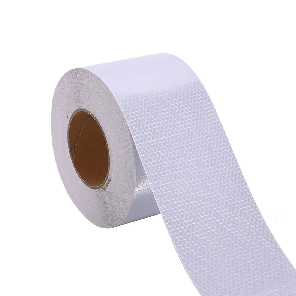 높은 조명 PVC 반사 안전 경고 테이프, 10CM, 도로 교통 건설 현장, 자체 접착 반사판, 가이드 사인 스티커, 1M
