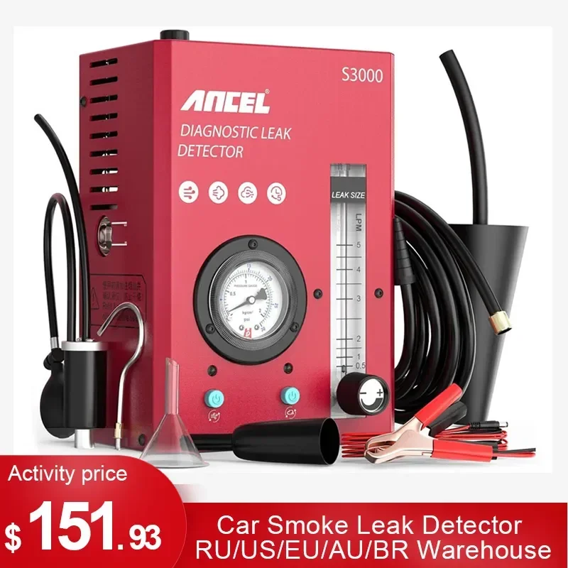 ANCEL S3000 자동차 연기 누출 감지기, 공기 펌프 포함, 12V EVAP 진단 도구, 진공 테스터, 연료 파이프 누출 탐지기, 모터사이클용 title=ANCEL S3000 자동차 연기 누출 감지기, 공기 펌프 포함, 12V EVAP 진단 도구, 진공 테스터, 연료 파이프 누출 탐지기, 모터사이클용 