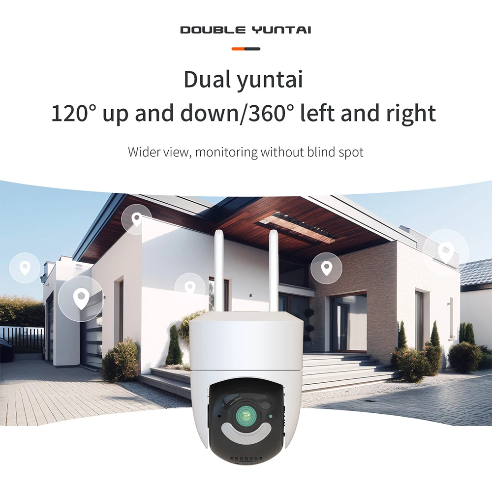 듀얼 밴드 WiFi 감시 카메라, 4MP Onvif 방수 모션 감지, 야외 IP 카메라 알람, 가정 보안 카메라, 2.4G, 5G