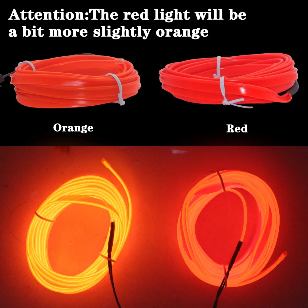 1M, 2M, 3M, 5M 자동차 인테리어 Led 장식 램프 배선 네온 스트립 자동 DIY 유연한 주변 조명 USB 파티 분위기 다이오드, 차량 내부 조명 인테리어 조명