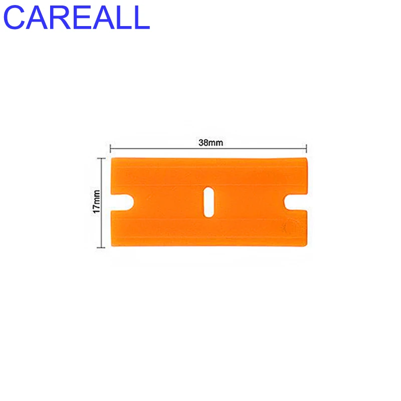 CAREALL 창문 유리 스티커 교체용 강철 스크레이퍼 블레이드, 깨끗한 스퀴지 틴트 랩 리무버 면도기 도구, 200 개