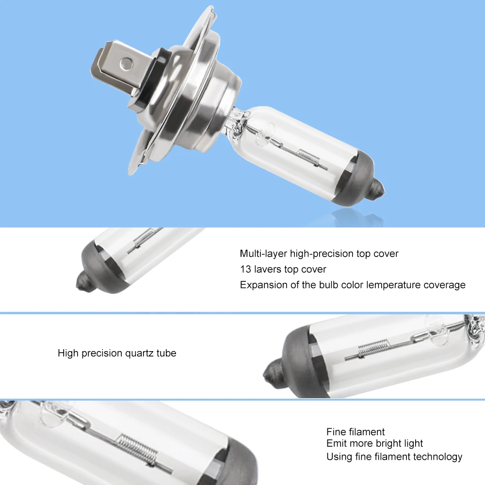 라이트 자동차전조등h7 할로겐 전구 H7 55w 12v 10pcs 안개 할로겐 전구 4300k, 자동차 할로겐 전구 소스 안개등 전조등 4300k H7 차량용 헤드라이트 자동차 헤드 라이트 전구 자동차 조명