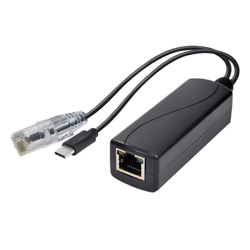 PoE 분배기 기가비트 마이크로 USB/DC5521 활성 PoE-TYPE-c 어댑터 기가비트 PoE 분배기 Poe 네트워크에 쉽게 액세스