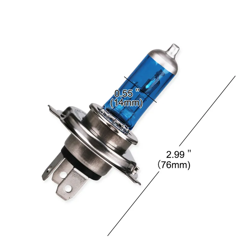차량용 할로겐 전구, 하이 로우 빔, 9003 슈퍼 제논 화이트 6000K 헤드라이트 램프, H4 60 55W, 12V, P43T