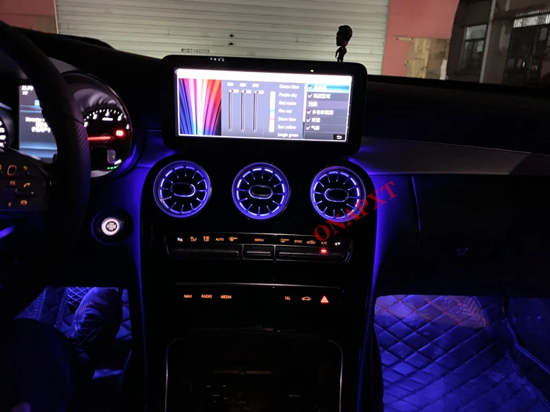 LED 터빈 노즐 앰비언트 라이트 에어 벤트 램프, 벤츠 C/GLC/A/CLA/GLA/E/S/G AMG W205 X253 W176 W117 W156 W213 W222 W464