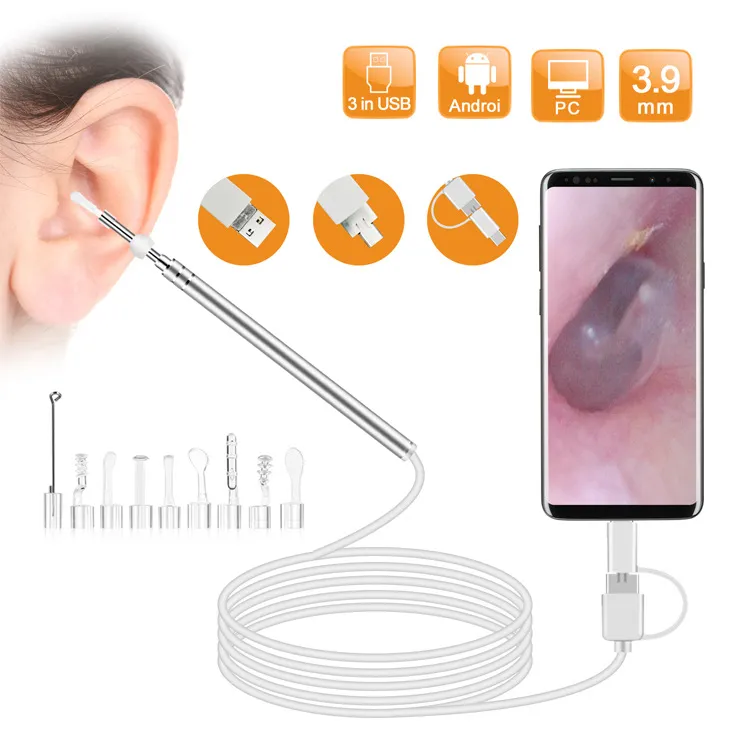 귀지 제거 검이경 검사 귀이개 클리너, USB 이어 카메라, 2MP, 3.9mm title=귀지 제거 검이경 검사 귀이개 클리너, USB 이어 카메라, 2MP, 3.9mm 