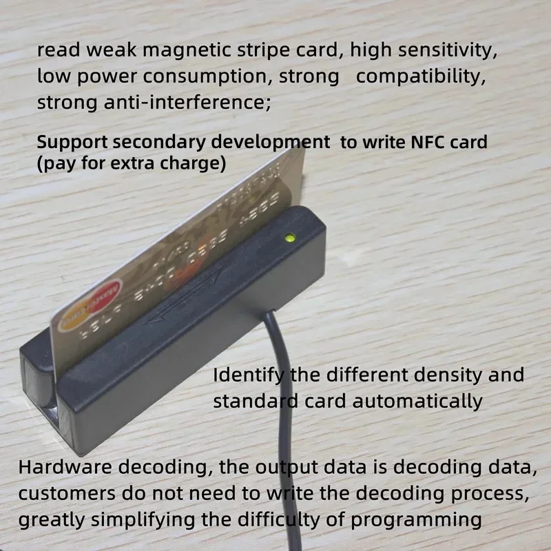 비접촉식 USB NFC 카드 리더, 플러그 앤 플레이 다기능 RFID 카드 리더, S50, S70, 14443 ISO7816-1/2/3 프로토콜