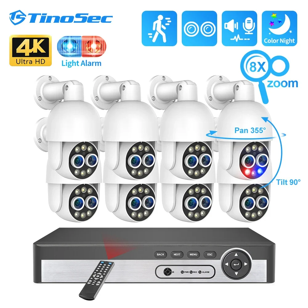 TinoSec CCTV 비디오 감시 키트, 사람 감지 자동 추적, H.265 8CH UHD 4K POE 보안 카메라 시스템, AI 4MP 5MP PTZ 카메라 title=TinoSec CCTV 비디오 감시 키트, 사람 감지 자동 추적, H.265 8CH UHD 4K POE 보안 카메라 시스템, AI 4MP 5MP PTZ 카메라 