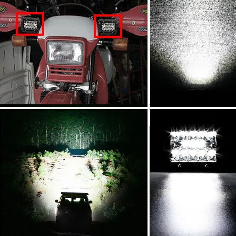 LED 작업 라이트 바, 스팟 플러드 콤보 포드, 오프로드 안개등, SUV ATV UTV LED 라이트 바, 60W, 2 개