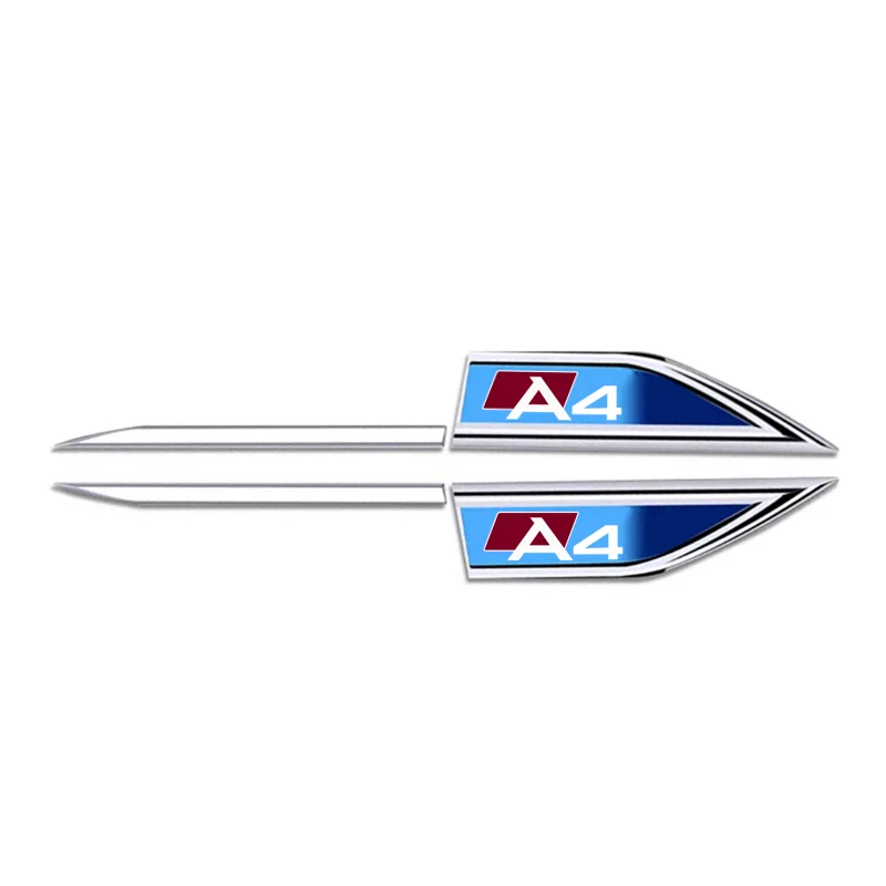 차체 보호 스티커 3D 금속 자동차 엠블럼 로고 펜더 블레이드 데칼 배지, 아우디 A3 A4 A5 A6 A7 A8 Q3 Q5 Q7 Q8 액세서리