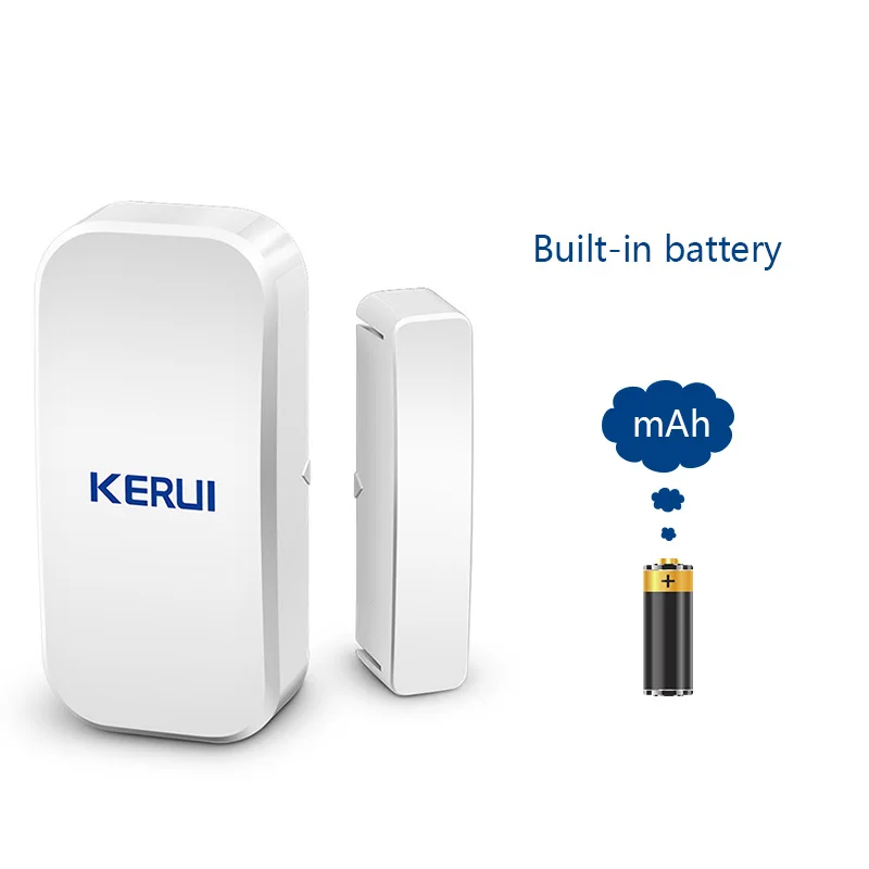 Kerui 무선 도어 윈도우 마그네틱 감지기 갭 센서, 홈 보안 경보 시스템용 터치 키패드, D025, 433MHz, 2 개