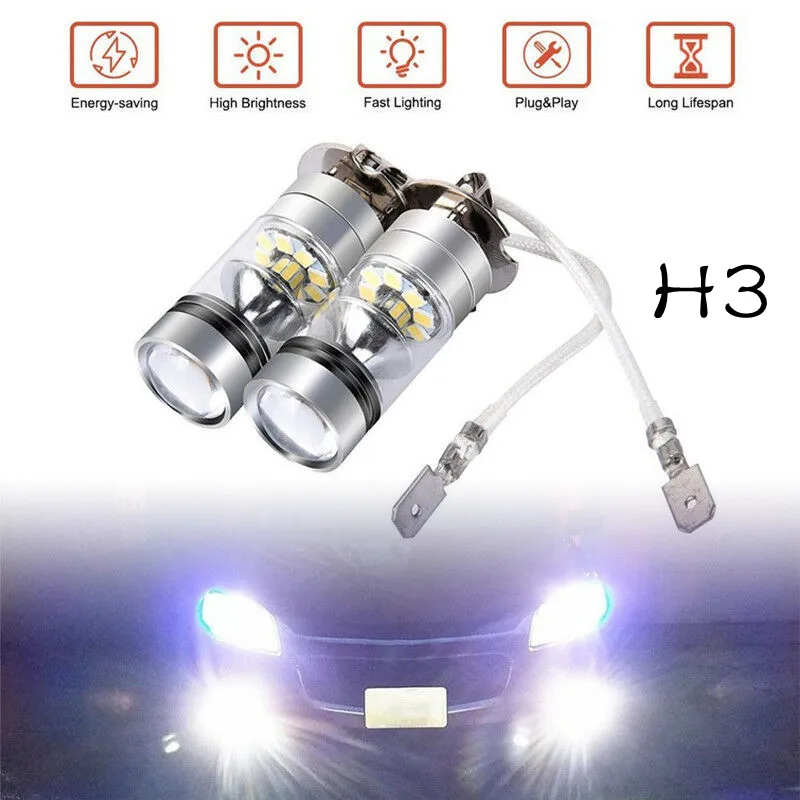 H3 LED 안개등 변환 키트 전구, 하이 로우 빔, 100W, 6000K, 슈퍼 화이트, 3000K, 자동 운전 헤드라이트, 하이 로우 12V, 24V, 신제품 title=H3 LED 안개등 변환 키트 전구, 하이 로우 빔, 100W, 6000K, 슈퍼 화이트, 3000K, 자동 운전 헤드라이트, 하이 로우 12V, 24V, 신제품 