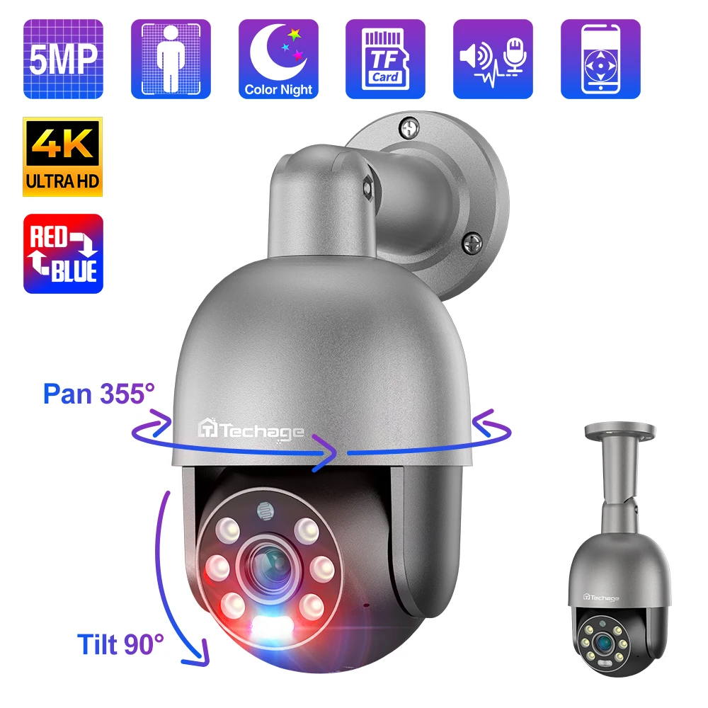 Techage IP 카메라, 인간 감지, 야간 투시경, POE 보안 보호, 비디오 감시 카메라, 적색-청색 조명 경고, 4K, 8MP, 5MP title=Techage IP 카메라, 인간 감지, 야간 투시경, POE 보안 보호, 비디오 감시 카메라, 적색-청색 조명 경고, 4K, 8MP, 5MP 