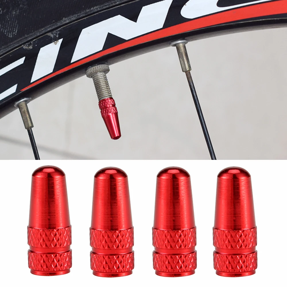 4 개/대 자전거 타이어 밸브 캡 알루미늄 캡 밸브 프랑스어 밸브 캡 Presta 자전거 타이어 모자 MTB 액세서리
