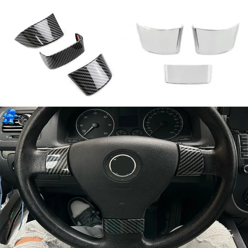 폭스바겐 파사트 B6 제타 골프 5 MK5 티구안 투란 2007-2011 ABS 자동차 핸들 장식 패치, 자동차 액세서리 title=폭스바겐 파사트 B6 제타 골프 5 MK5 티구안 투란 2007-2011 ABS 자동차 핸들 장식 패치, 자동차 액세서리 