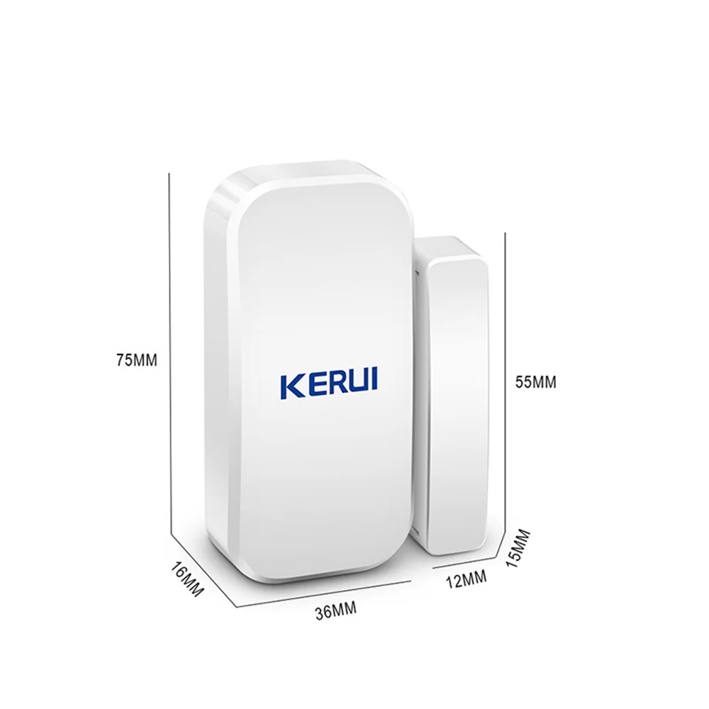 Kerui 무선 도어 윈도우 마그네틱 감지기 갭 센서, 홈 보안 경보 시스템용 터치 키패드, D025, 433MHz, 2 개