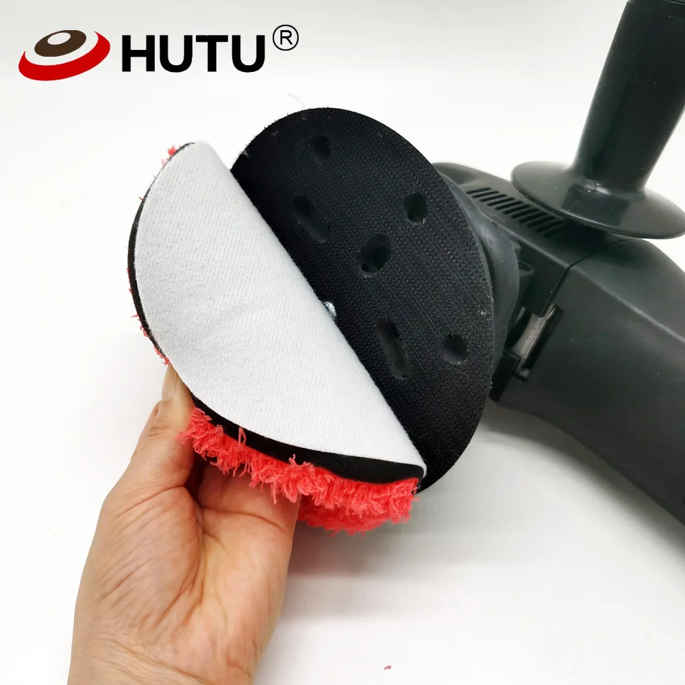 HUTU 3/4/5/6/7 인치 마이크로 화이버 연마 패드 자동차 바디 폴란드어 마이크로 섬유 연마 휠 DA/RO 자동차 폴리 셔