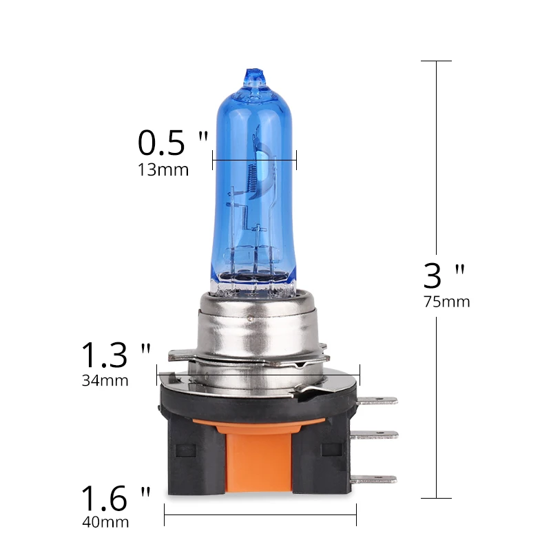 차량용 할로겐 전구, 매우 밝은 흰색 5500-6000K 램프, 12V, 55w, 6000k, H15, 12v, 15, 55w