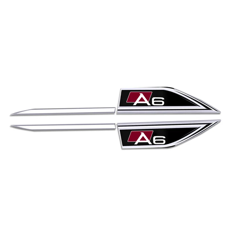 차체 보호 스티커 3D 금속 자동차 엠블럼 로고 펜더 블레이드 데칼 배지, 아우디 A3 A4 A5 A6 A7 A8 Q3 Q5 Q7 Q8 액세서리