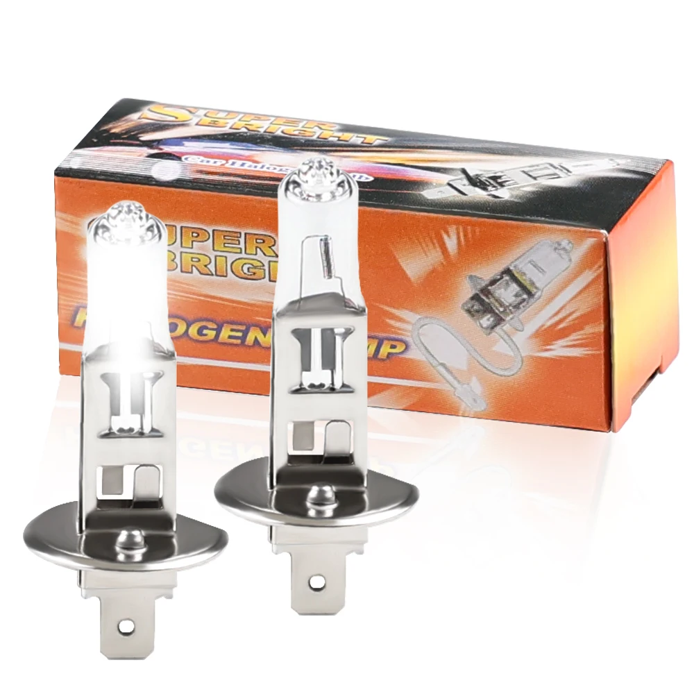 자동차 헤드라이트 자동 조명 할로겐 안개등, 자동차 램프, H1 할로겐 전구, 노란색, 12V, 55W, 4500K, 10 개