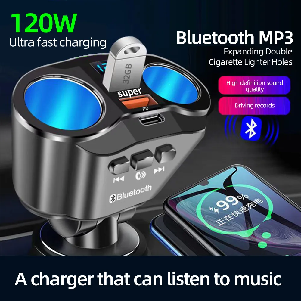 자동차 담배 라이터, 12V-24V 소켓 분배기 충전기, PD QC3.0 고속 충전기, C 포트 듀얼 USB 4.8A 디지털 디스플레이 전원 어댑터 title=자동차 담배 라이터, 12V-24V 소켓 분배기 충전기, PD QC3.0 고속 충전기, C 포트 듀얼 USB 4.8A 디지털 디스플레이 전원 어댑터 