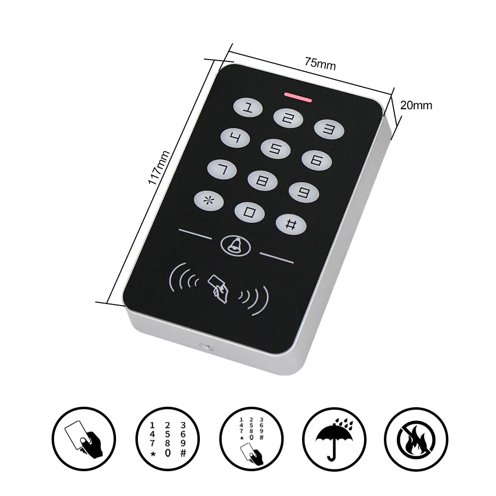 도어 액세스 제어 시스템 키트 RFID 액세스 제어 키패드 전원 공급 장치 + 전기 자기 잠금 볼트 스트라이크 잠금 + 키 10 개
