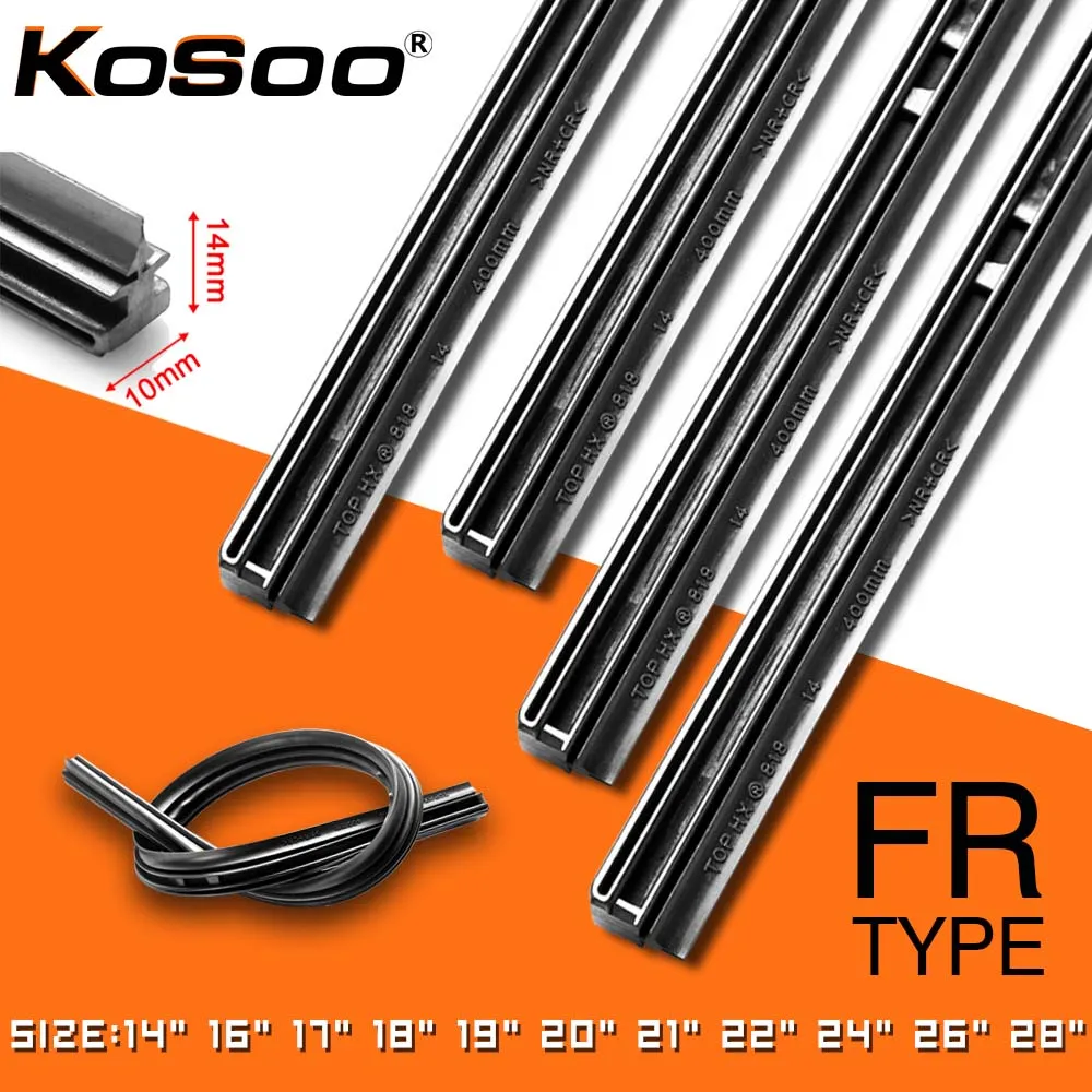 Koso-자동차 와이퍼 블레이드 삽입 천연 고무 스트립 1 개, 10mm, 14 