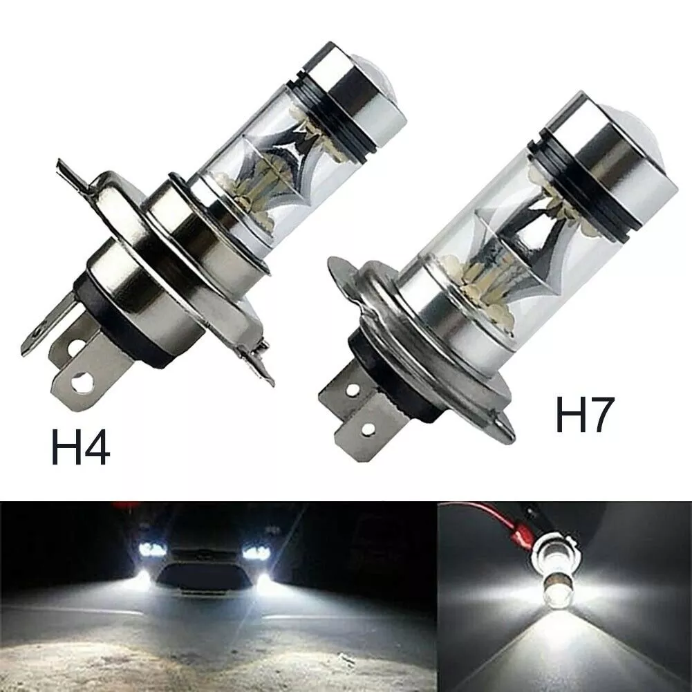 100W H4 H7 슈퍼 브라이트 Led 자동차 주간 주행 안개등 램프, 6000K 자동 주행 헤드라이트, 하이 로우 빔 전구, 20Smd title=100W H4 H7 슈퍼 브라이트 Led 자동차 주간 주행 안개등 램프, 6000K 자동 주행 헤드라이트, 하이 로우 빔 전구, 20Smd 