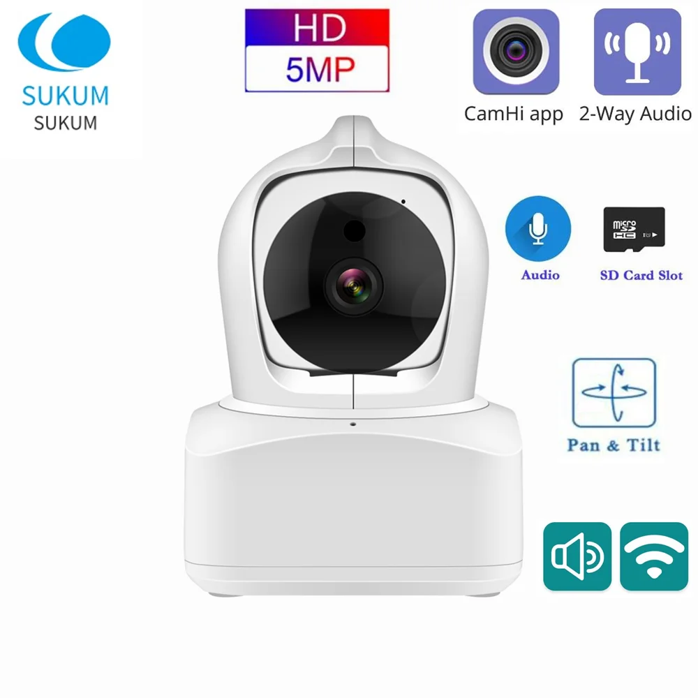 5MP 무선 홈 카메라, 실내 CamHi 앱 양방향 오디오 CCTV, 사람 탐지 보안 WIFI 카메라, 야간 투시경 title=5MP 무선 홈 카메라, 실내 CamHi 앱 양방향 오디오 CCTV, 사람 탐지 보안 WIFI 카메라, 야간 투시경 