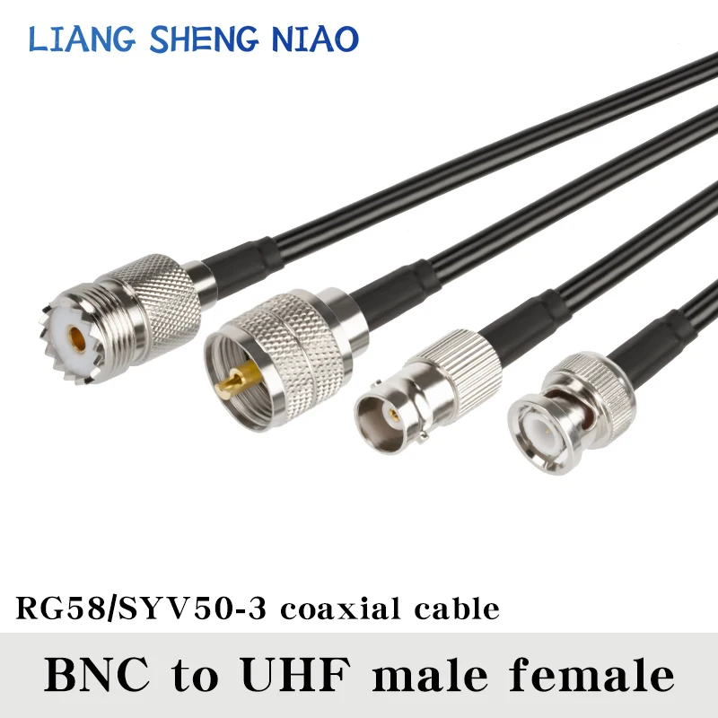 BNC-UHF PL259 수 플러그 및 SO239 암 잭-BNC 수 커넥터 크림핑 RG58 케이블 와이어 터미널 RF 점퍼 피그테일 0.3m ~ 30m title=BNC-UHF PL259 수 플러그 및 SO239 암 잭-BNC 수 커넥터 크림핑 RG58 케이블 와이어 터미널 RF 점퍼 피그테일 0.3m ~ 30m 