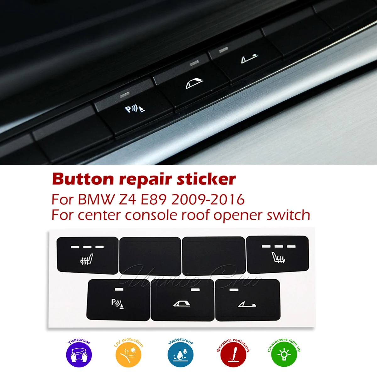 마모된 지붕 오프너용 중앙 콘솔 트림 커버, BMW Z4 E89 스위치 유닛 수리 데칼, Z4 인테리어 튜닝 액세서리 title=마모된 지붕 오프너용 중앙 콘솔 트림 커버, BMW Z4 E89 스위치 유닛 수리 데칼, Z4 인테리어 튜닝 액세서리