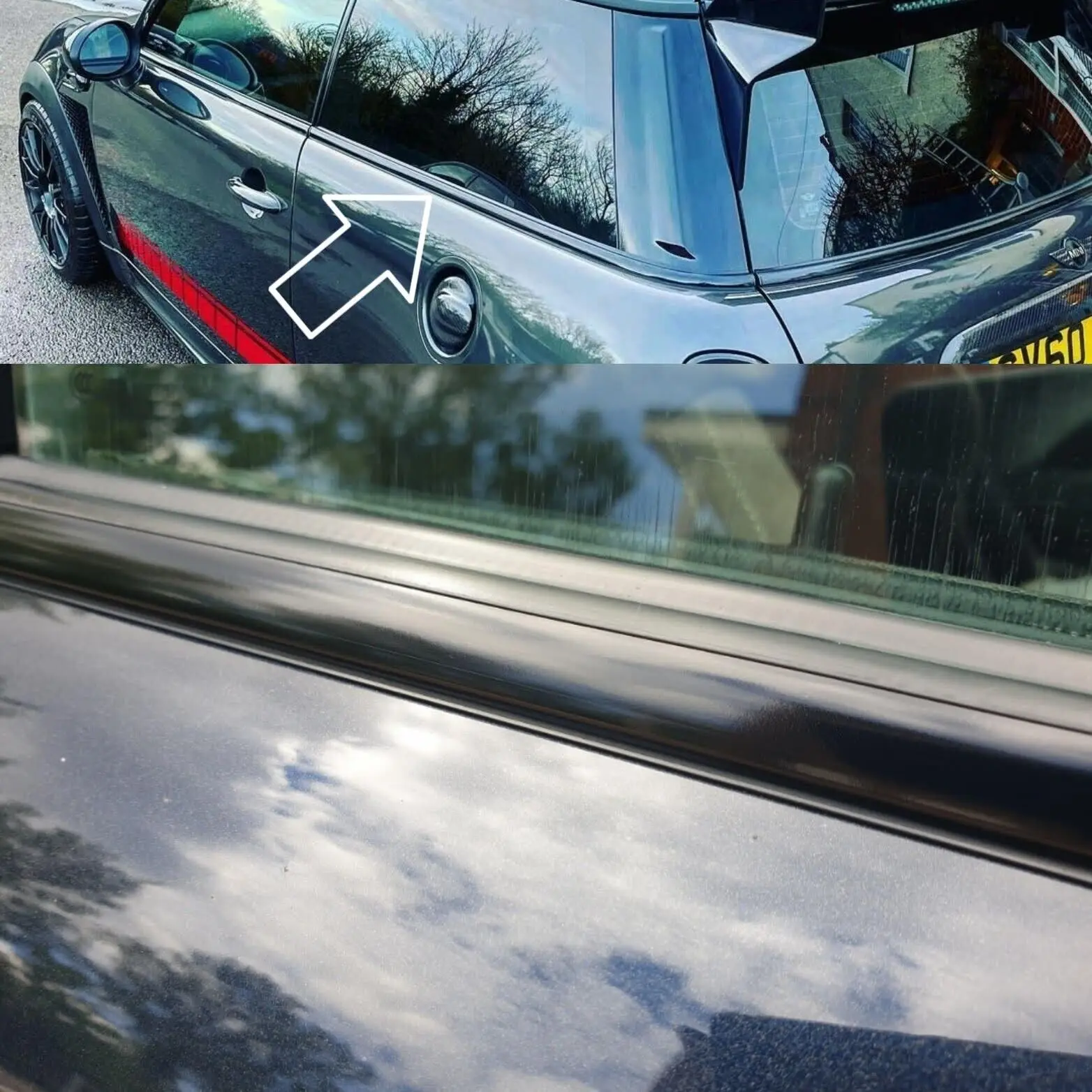 블랙 아웃 드 크롬 프리미엄 벨트 라인 키트, 미니 쿠퍼 S용, 광택 블랙 벨트 라인, R56