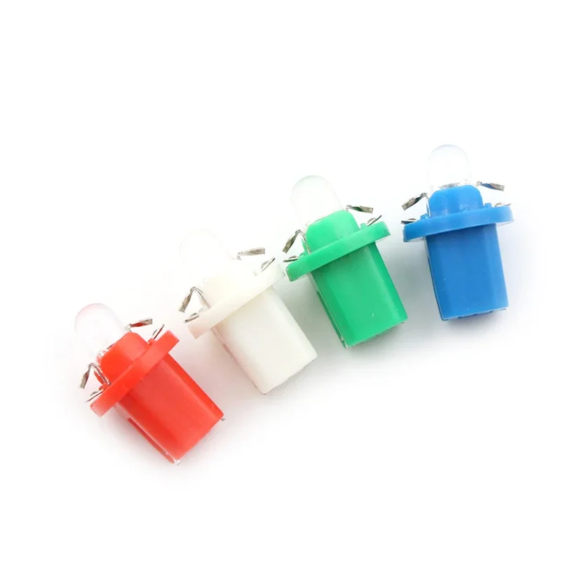 T5 LED B8.5D 1SMD 자동차 LED 조명 대시 보드 속도계 악기 전구 12V, 10 개