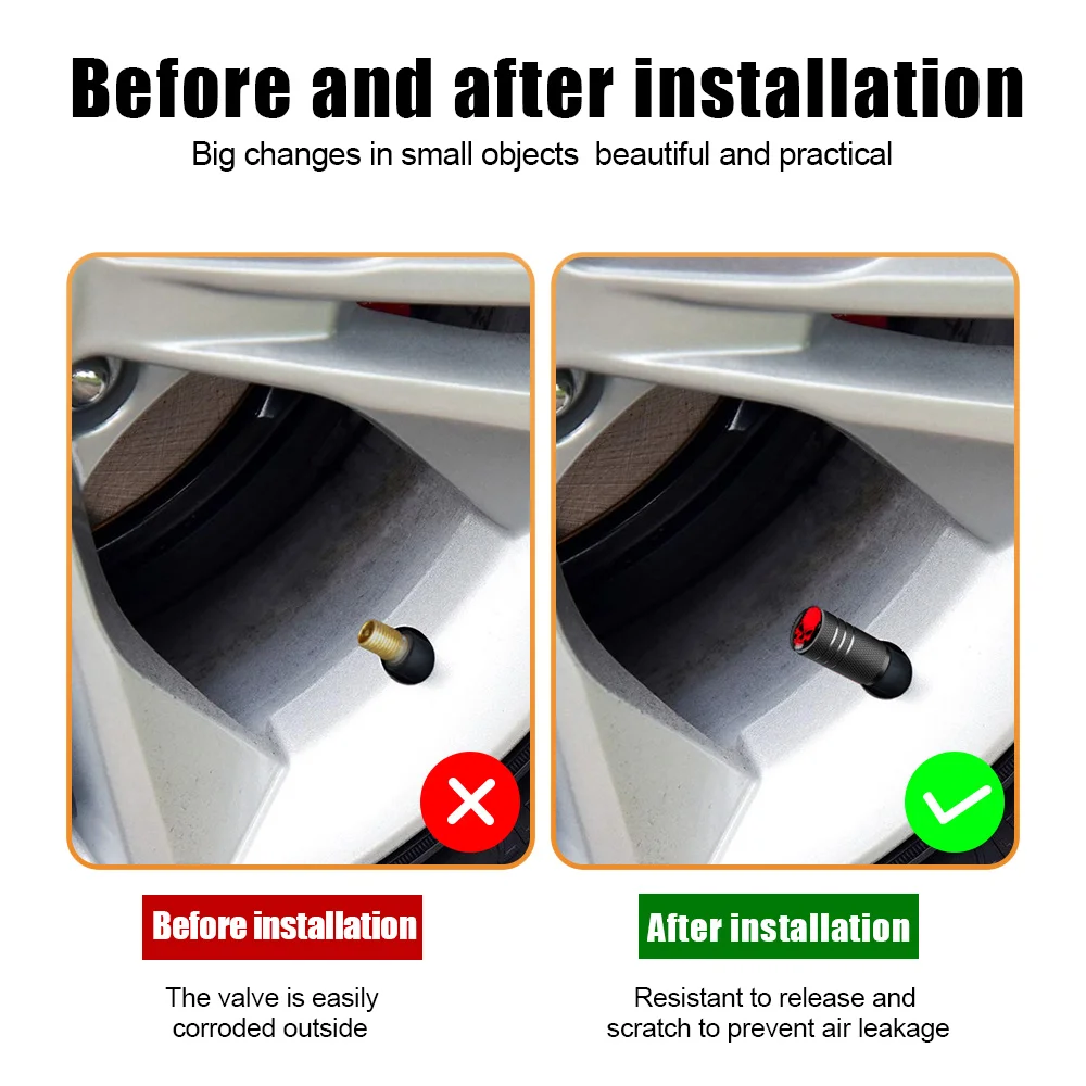 4 개/대 알루미늄 합금 자동차 타이어 밸브 스템 캡 재미 로고 에어 캡 커버, 자동차, 자전거, 트럭 및 오토바이