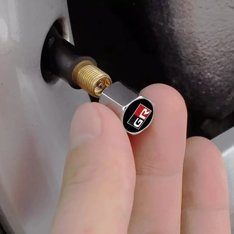 자동차 휠 타이어 스템 에어 밸브 캡 림 플러그, 도요타 GR 스포츠 가주 레이싱 야리스 코롤라 힐럭스 수프라 C-HR 86 타이어 액세서리