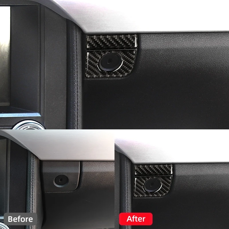 포드 머스탱 GT 2015-2021 자동차 액세서리, 탄소 섬유 인테리어 자동차 부조종사 보관함, 스위치 패널 커버 트림 스티커