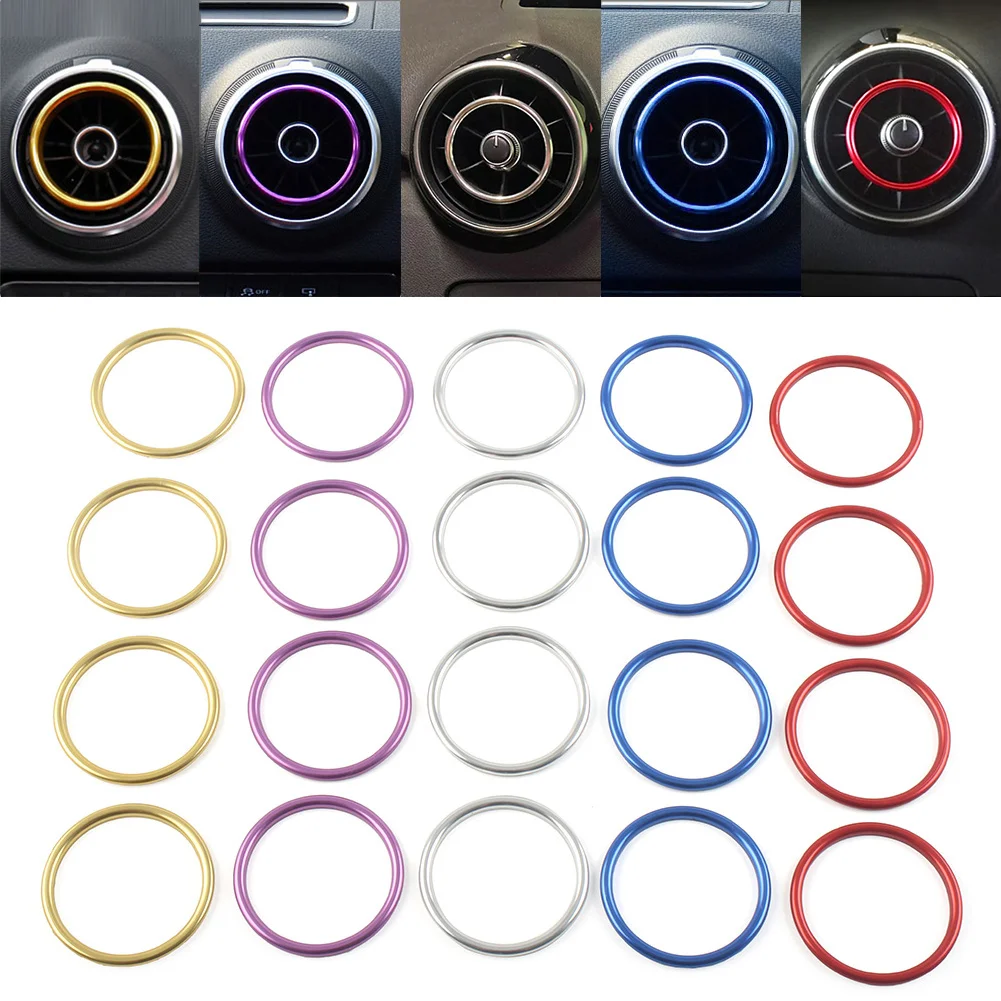 자동차 센터 콘솔 AC 에어컨 통풍구 내부 링 커버 트림 장식, 아우디 A1 S1 8X 2010-2018, 세트당 4 개 title=자동차 센터 콘솔 AC 에어컨 통풍구 내부 링 커버 트림 장식, 아우디 A1 S1 8X 2010-2018, 세트당 4 개