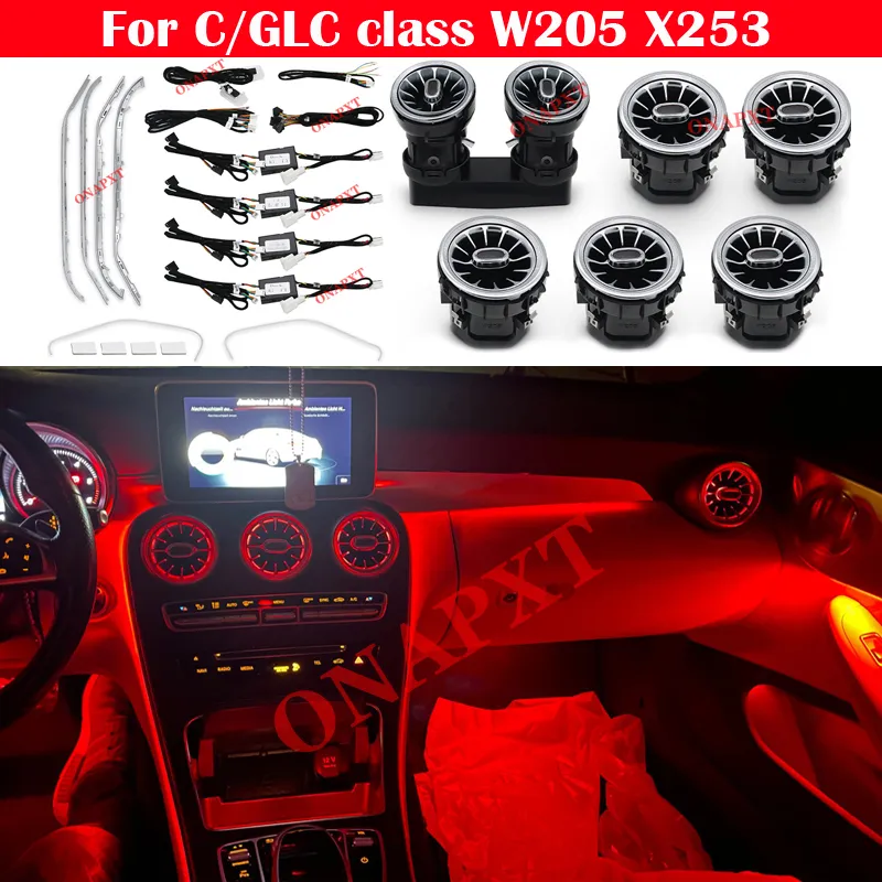 차량용 LED 노즐 분위기 램프 스트립, 메르세데스 벤츠 C GLC 클래스 W205 X253 MB 에어 벤트 네온 앰비언트 라이트, 3 12/64 색상 title=차량용 LED 노즐 분위기 램프 스트립, 메르세데스 벤츠 C GLC 클래스 W205 X253 MB 에어 벤트 네온 앰비언트 라이트, 3 12/64 색상 