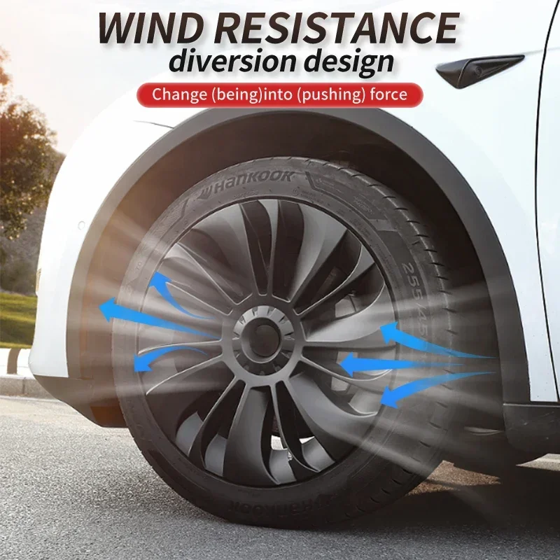 차량용 허브 캡 교체 휠 캡, 테슬라 모델 Y 2023 2024 풀 커버 액세서리, 19 인치 성능, 4 개