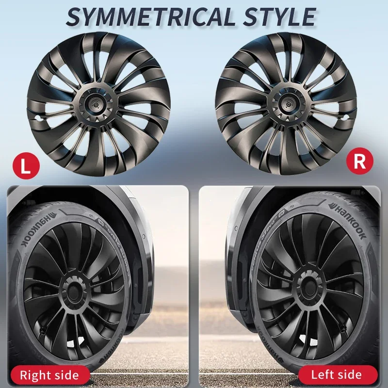 차량용 허브 캡 교체 휠 캡, 테슬라 모델 Y 2023 2024 풀 커버 액세서리, 19 인치 성능, 4 개