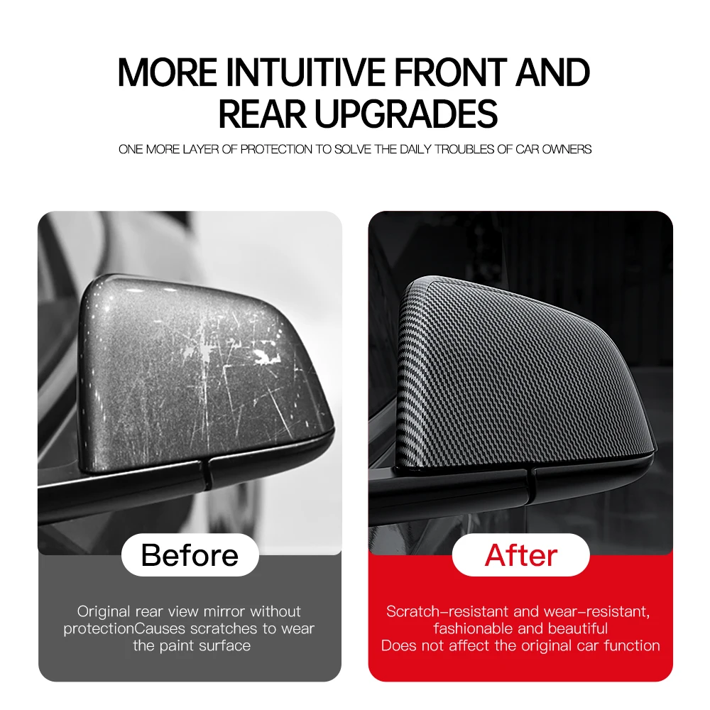탄소 섬유 페이스트 사이드 도어 미러 커버, 테슬라 모델 3 모델 Y 2022 2021, 자동차 외부 액세서리, 사이드 백미러 커버